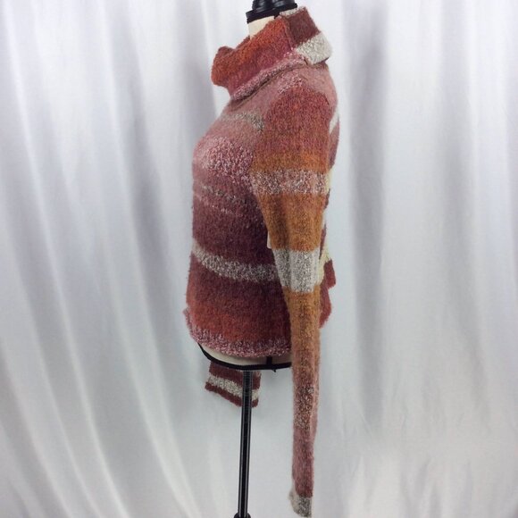 NWT Free People My Girl Sweater Women Size Medium Sunburst Combo Crop Turtleneck - Picture 6 of 12